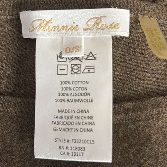 Minnie Rose Fringed Cotton Hankie Poncho in Chocolate Brown - One Size - Picture 5 of 6